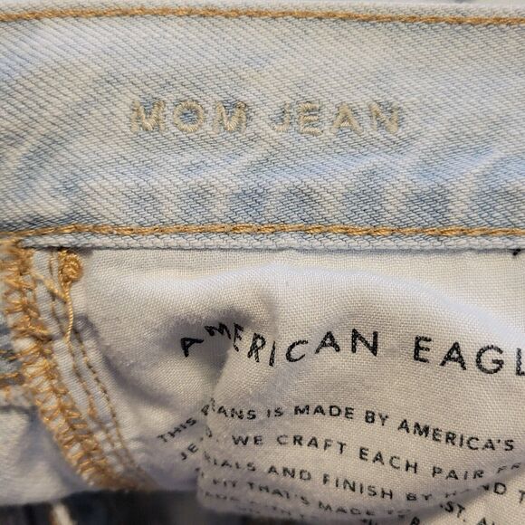 American Eagle Jeans Womens Size 4 Reg Blue Mom High-Rise Distressed Casual - Picture 5 of 14